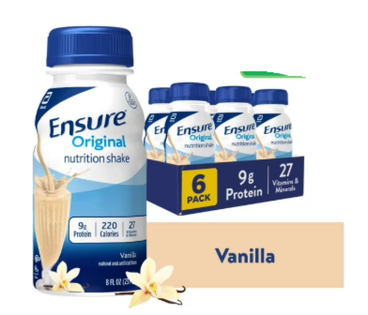 Ensure Original Nutritional Shake 9g of Protein, Vanilla, 8 fl oz - 6 Pack