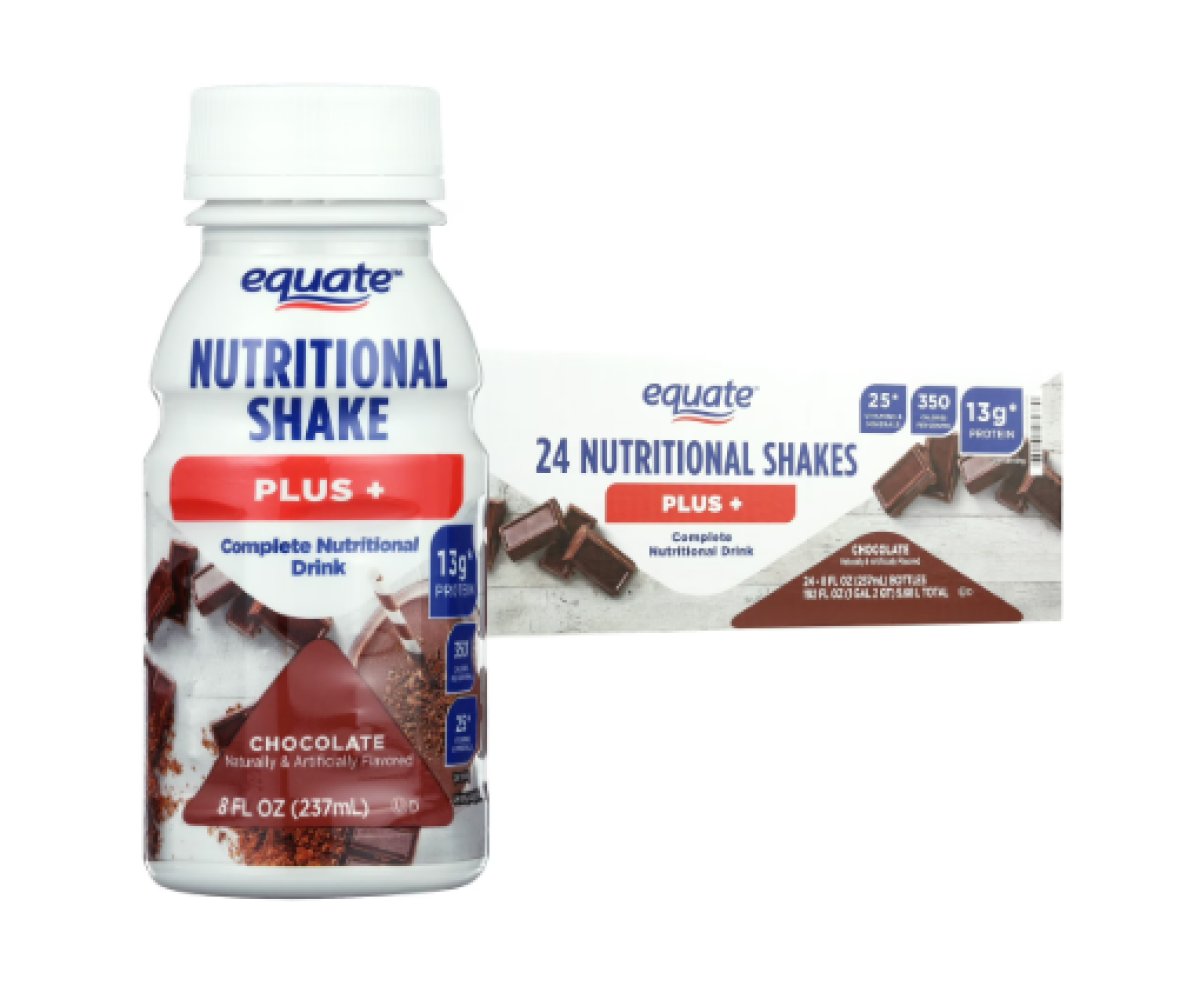 Equate Nutritional Plus Shake, Chocolate, 8 fl oz, 24 Units