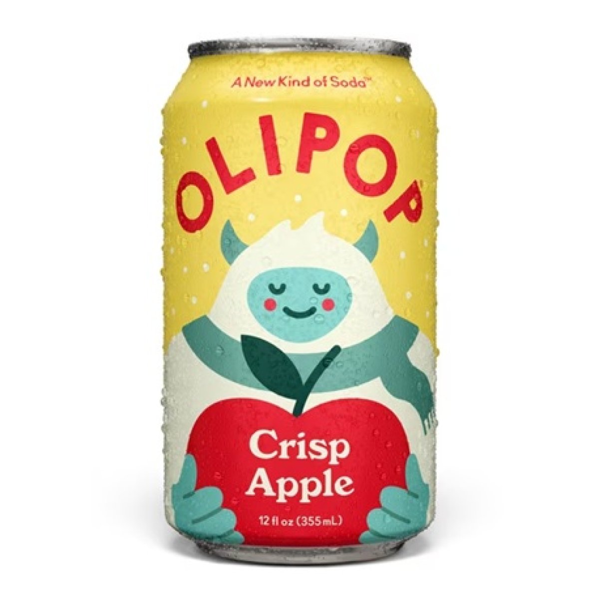 OLIPOP Prebiotic Soda, Crisp Apple, 12 fl oz, Refrigerated