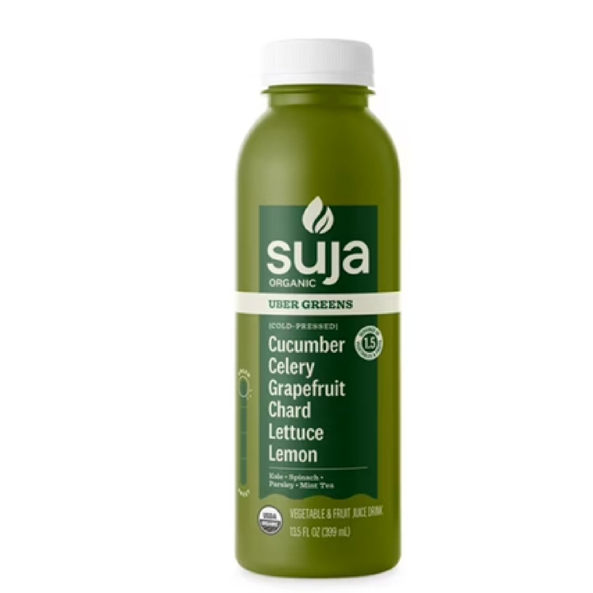 Suja Uber Greens Organic Cold Pressed Juice Drink 13.5 fl oz Bottle