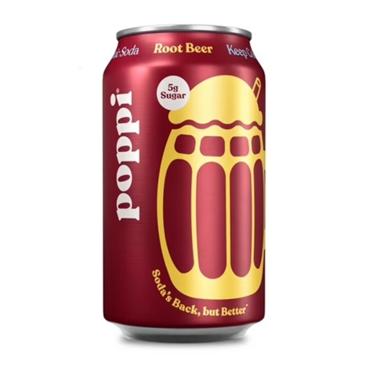 poppi Root Beer Prebiotic Soda Cold, 12 fl oz Can, Single Can