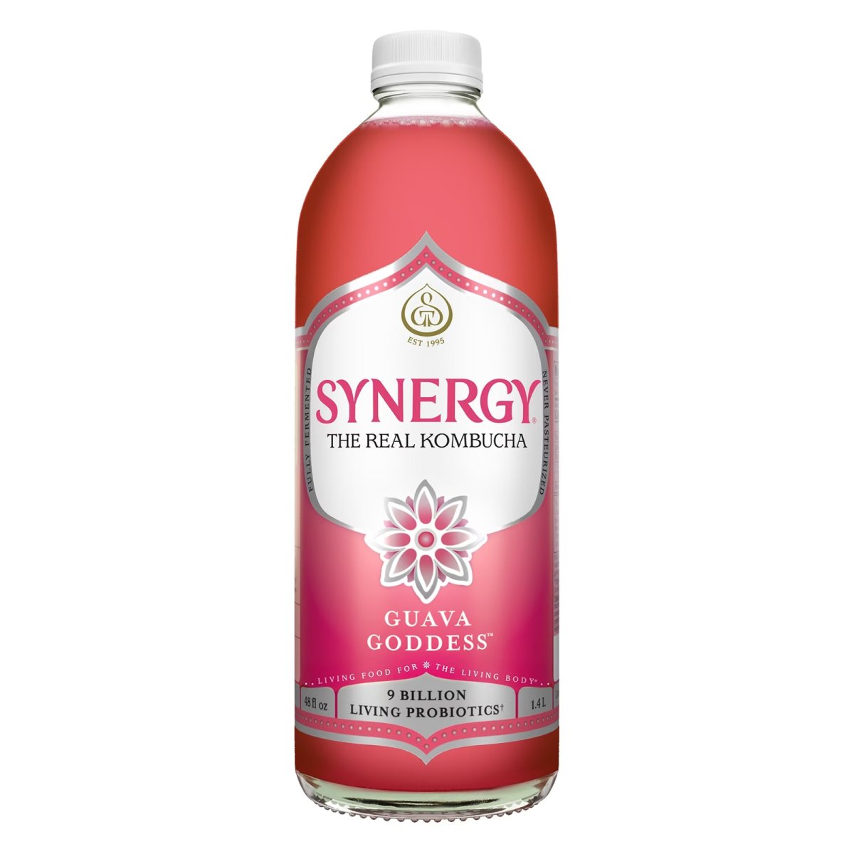 GT's Synergy Organic Refrigerated Illuminated Guava Goddess Kombucha, 48 fl oz