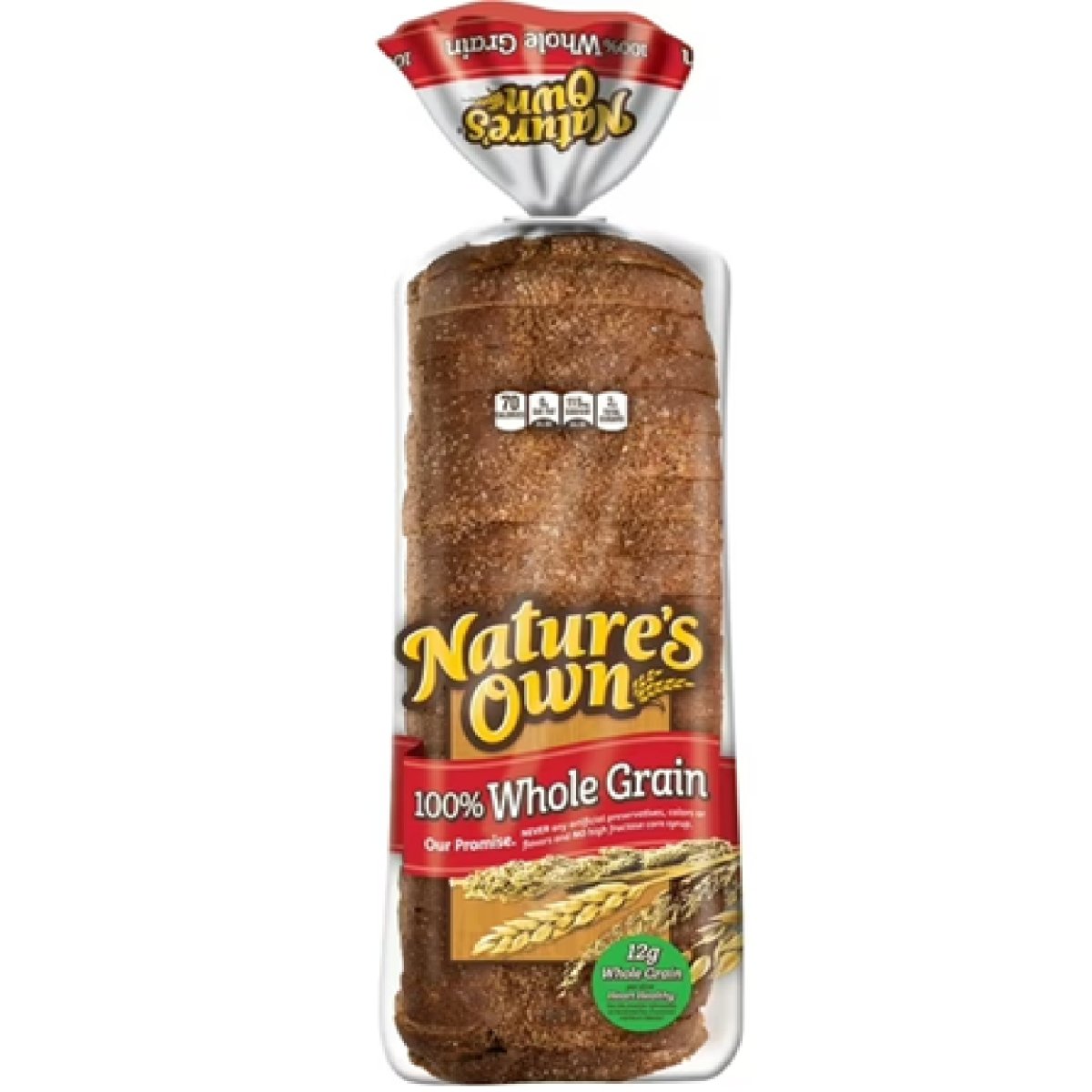 Nature's Own 100% Whole Wheat Sliced ​​Sandwich Bread, 20 oz Loaf, 1 Unit, Shelf Stable