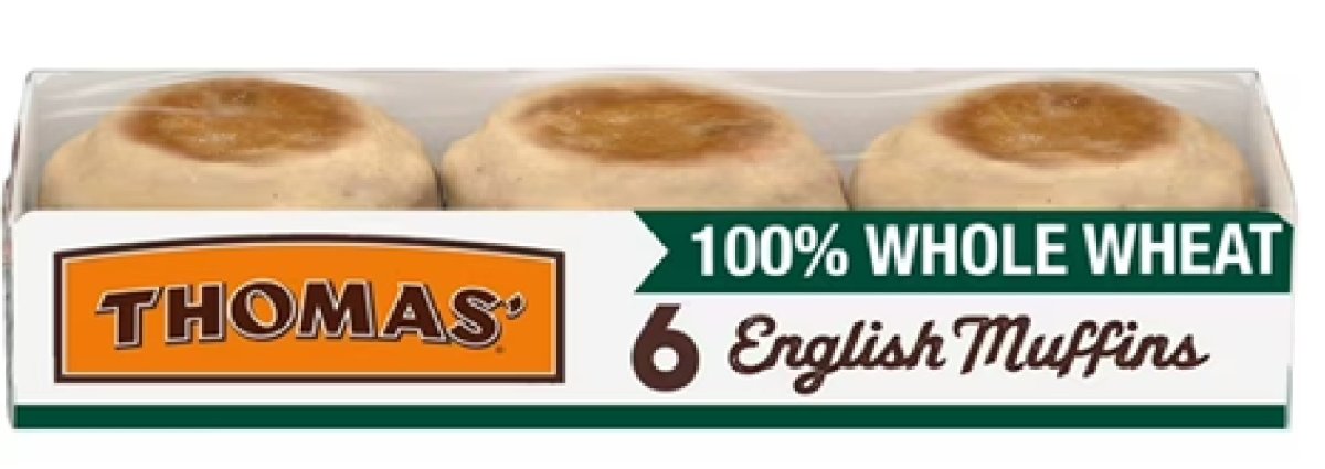 Thomas' Whole Wheat English Muffins, 6 Count, English Muffins, 12 oz Tray