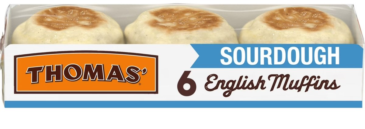 Thomas' English Sourdough Muffins, 6 Count, Plain English Muffins, 12 oz Tray