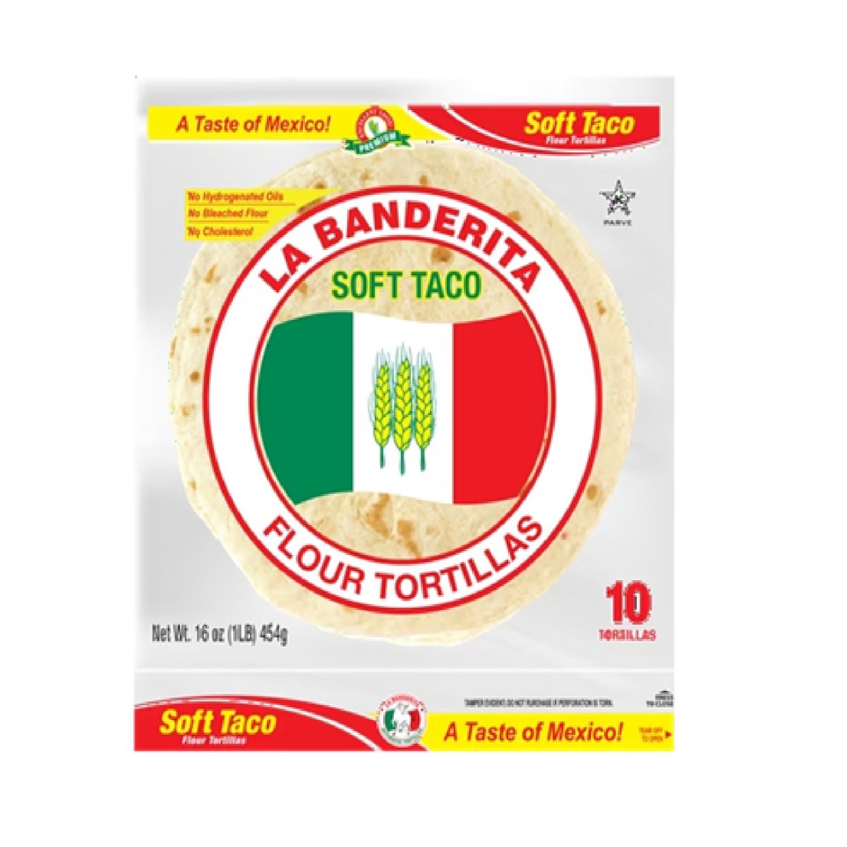 La Banderita Flour Tortillas for Soft Tacos 16 oz, 10 Units