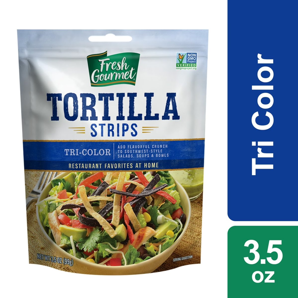 Fresh Gourmet Tri-Color Tortilla Strips, 3.5 oz