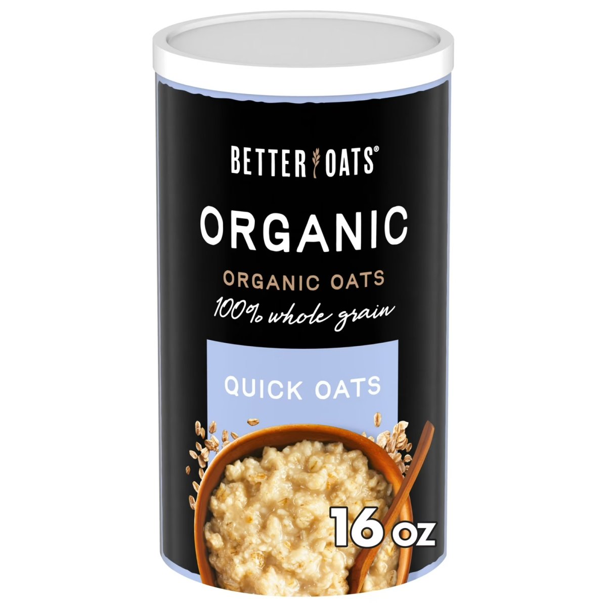 Better Oats Organic Quick Oats, USDA Certified Organic, Rolled Oatmeal, 16 oz Canister