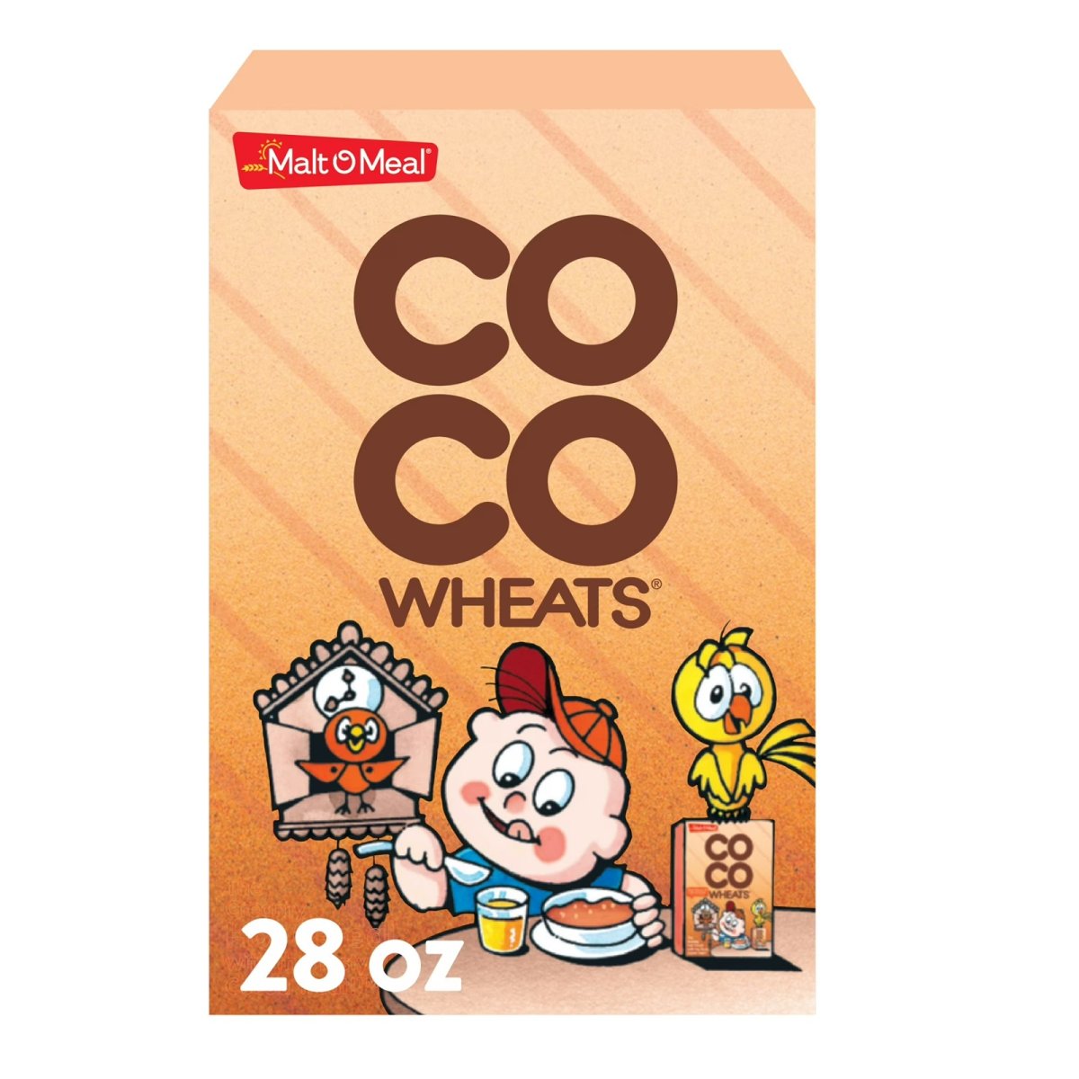 Malt-O-Meal Coco Wheats Original Creamy Breakfast Cereal, Quick Cooking, Kosher, Hearty 28 oz Box