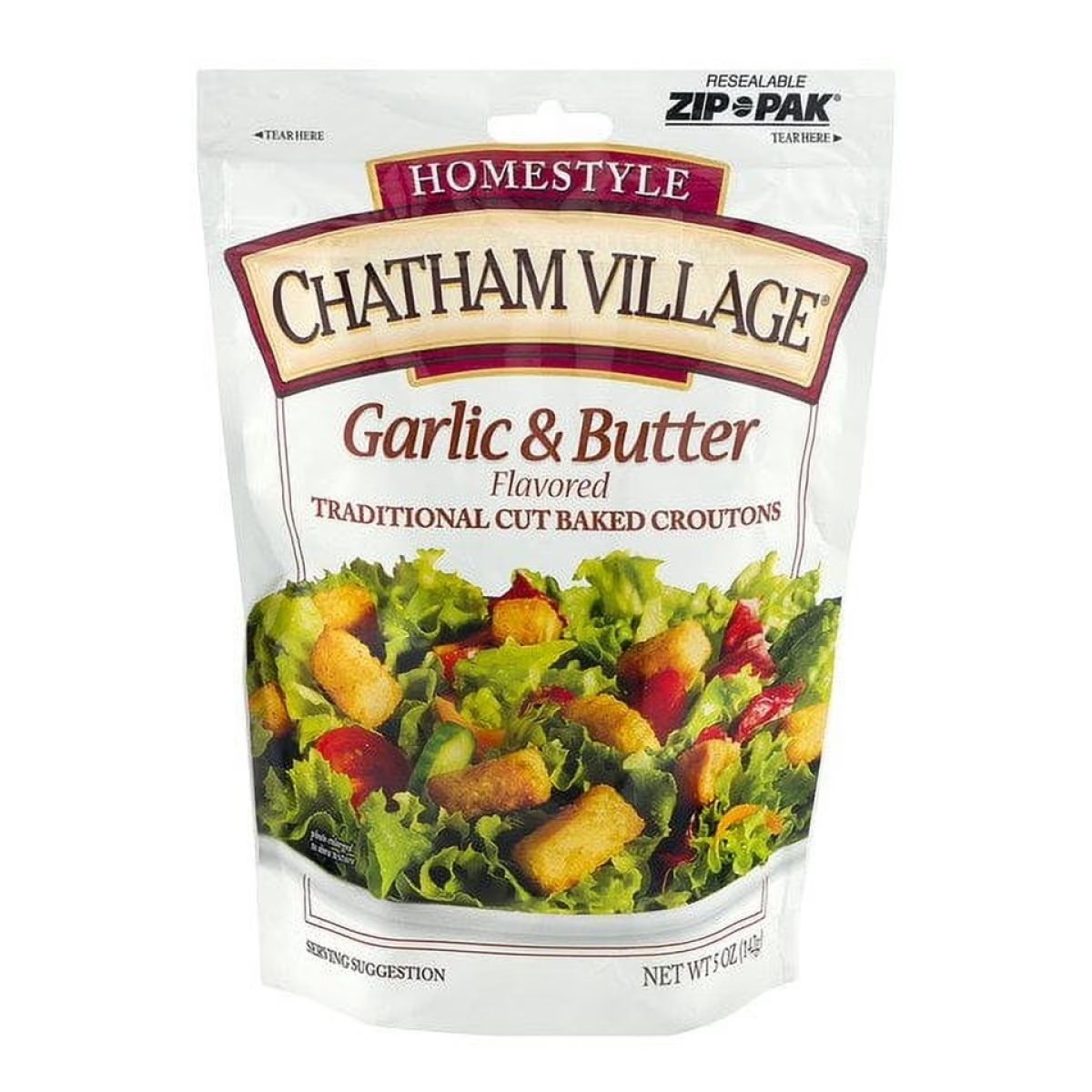 Chatham Village Homestyle Garlic and Butter Flavored Croutons, 5 oz. Bag