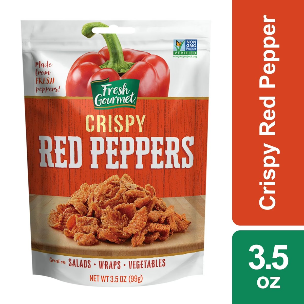 Fresh Gourmet Crispy Red Peppers, Salad Toppings, 3.5oz