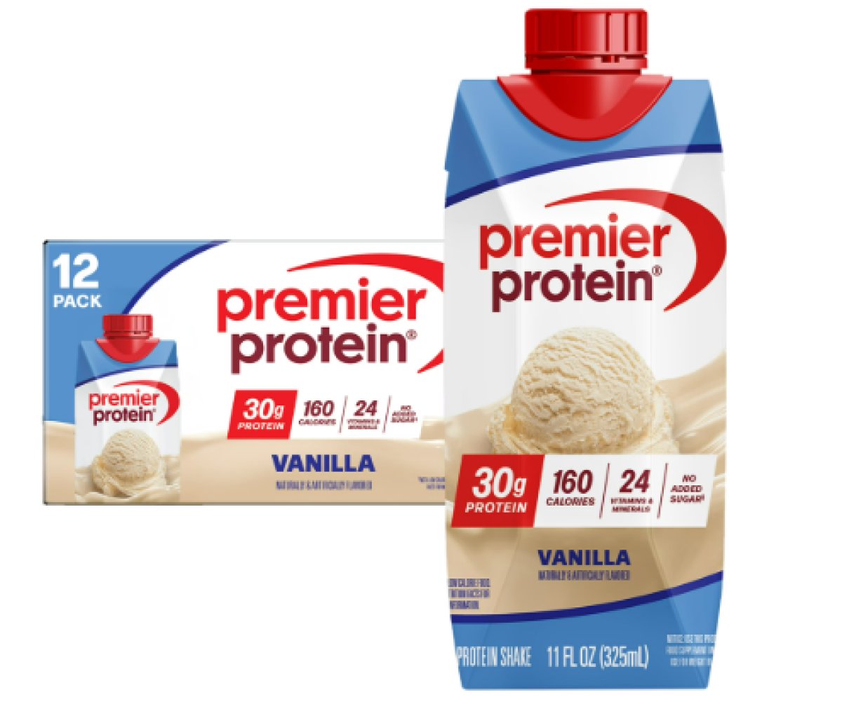 Premier Protein Protein Shake Vanilla, 30g 11 fl oz, 12 Units