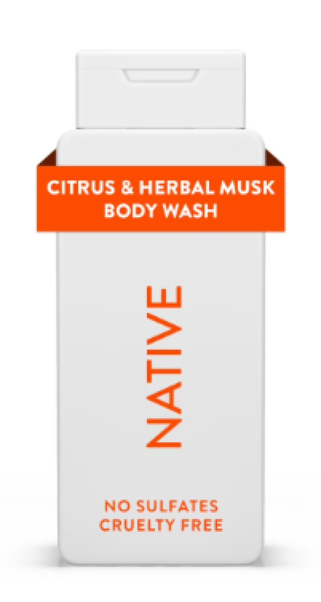 Native Body Wash, Sulfate-Free, Paraben-Free, Citrus & Herbal Musk, for Men & Women, 18 oz