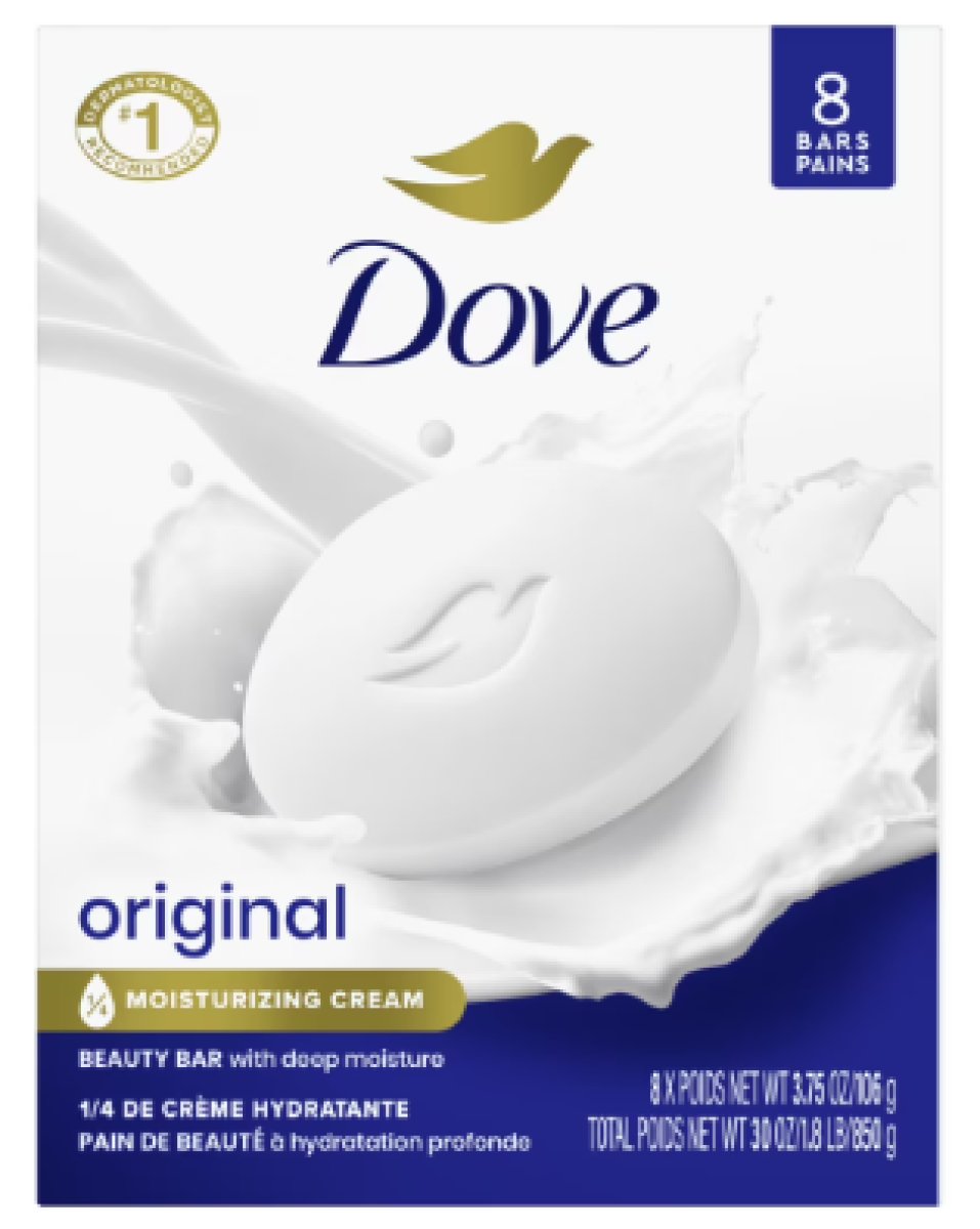 Dove Beauty Bar Original Women's Bath Soap, 3.75 oz 8 Bars