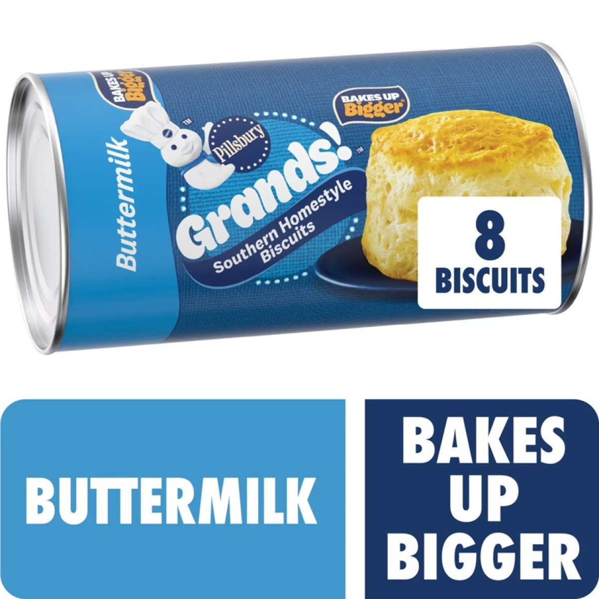 Pillsbury Grands! Southern Homestyle Buttermilk Biscuits, 8 Count, 16.3 oz