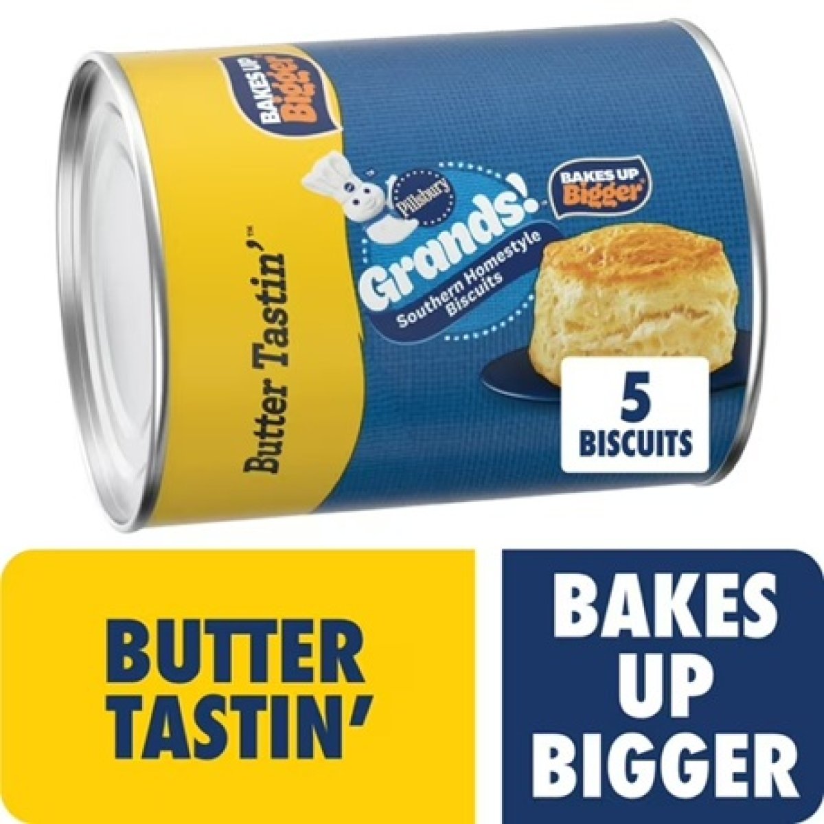 Pillsbury Grands! Southern Homestyle Butter Tastin' Biscuits, 5 Count, 10.2 oz