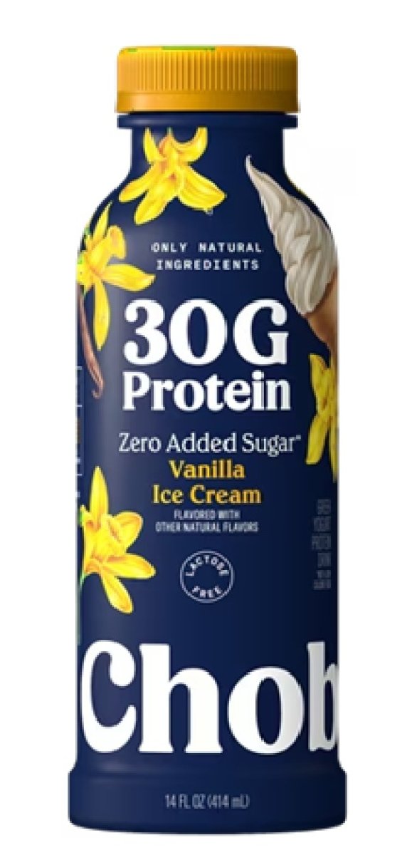 Chobani 30G Low Fat Greek Yogurt Drink Vanilla Ice Cream 14 fl oz Bottle