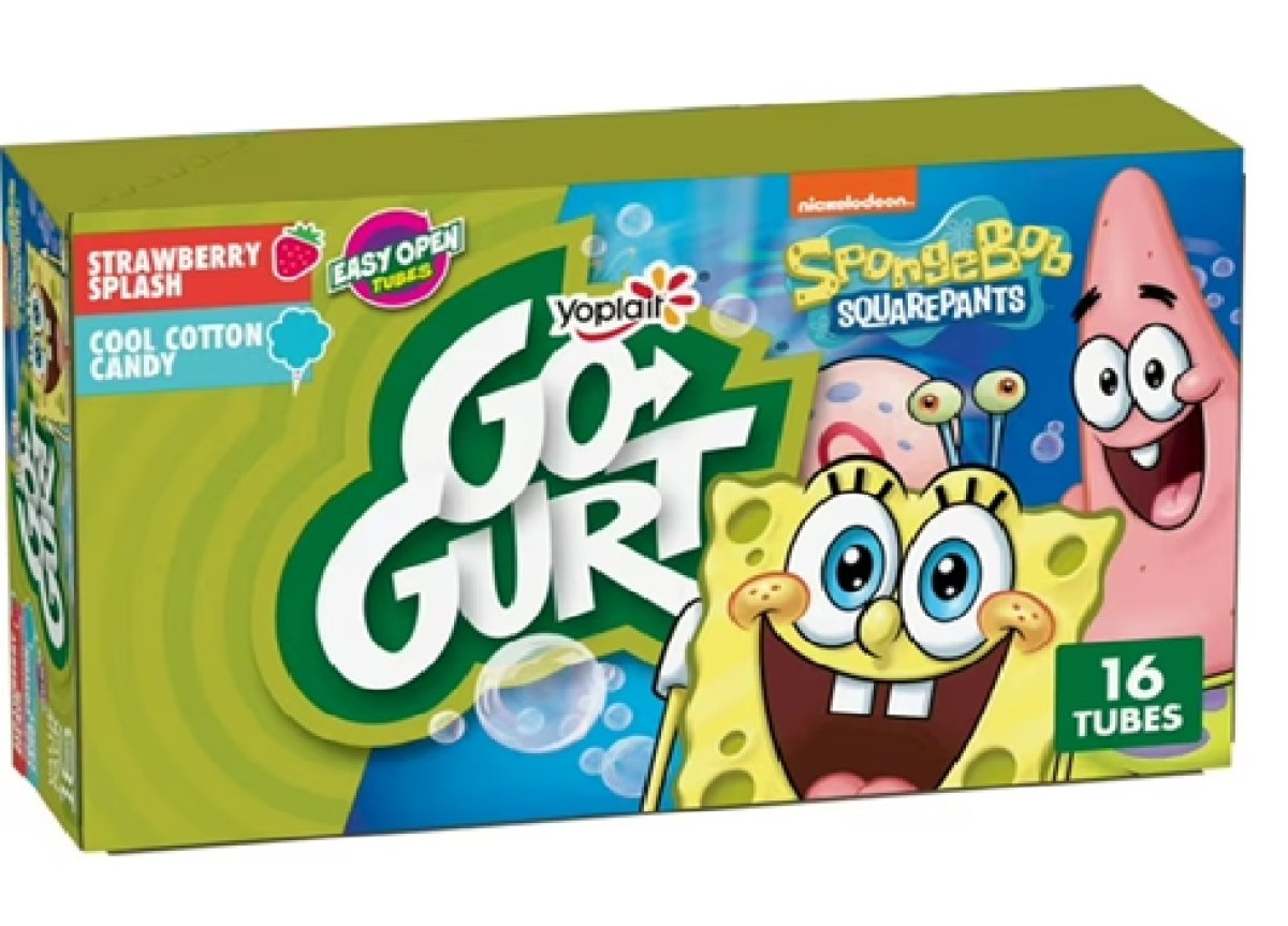 Go-GURT SpongeBob SquarePants Kids Fat-Free Yogurt Variety Pack, 2 oz Yogurt Tubes (16 Count)