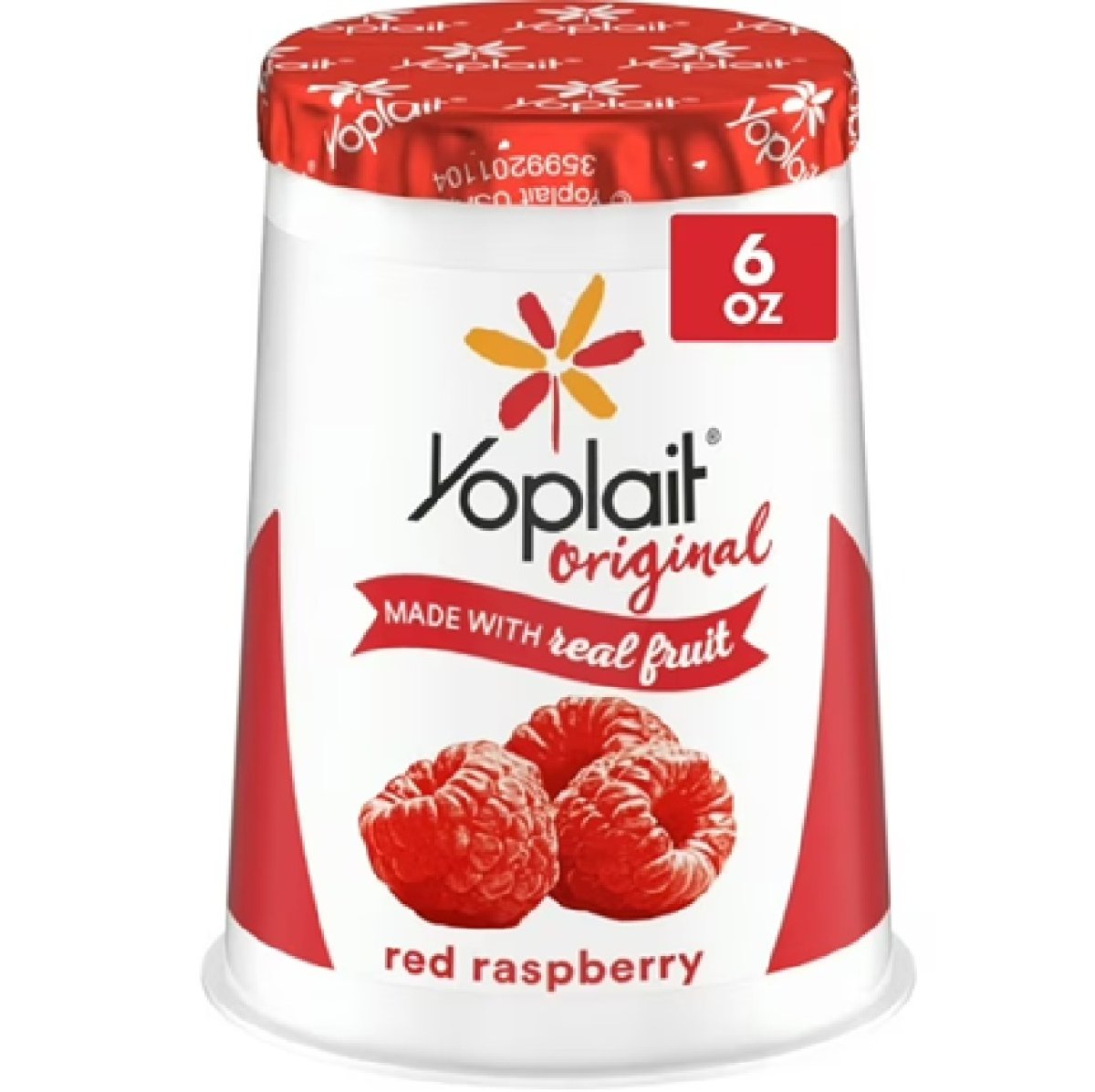 Yoplait Original Low Fat Red Raspberry Yogurt Cup, Made with Real Fruit, 6 oz