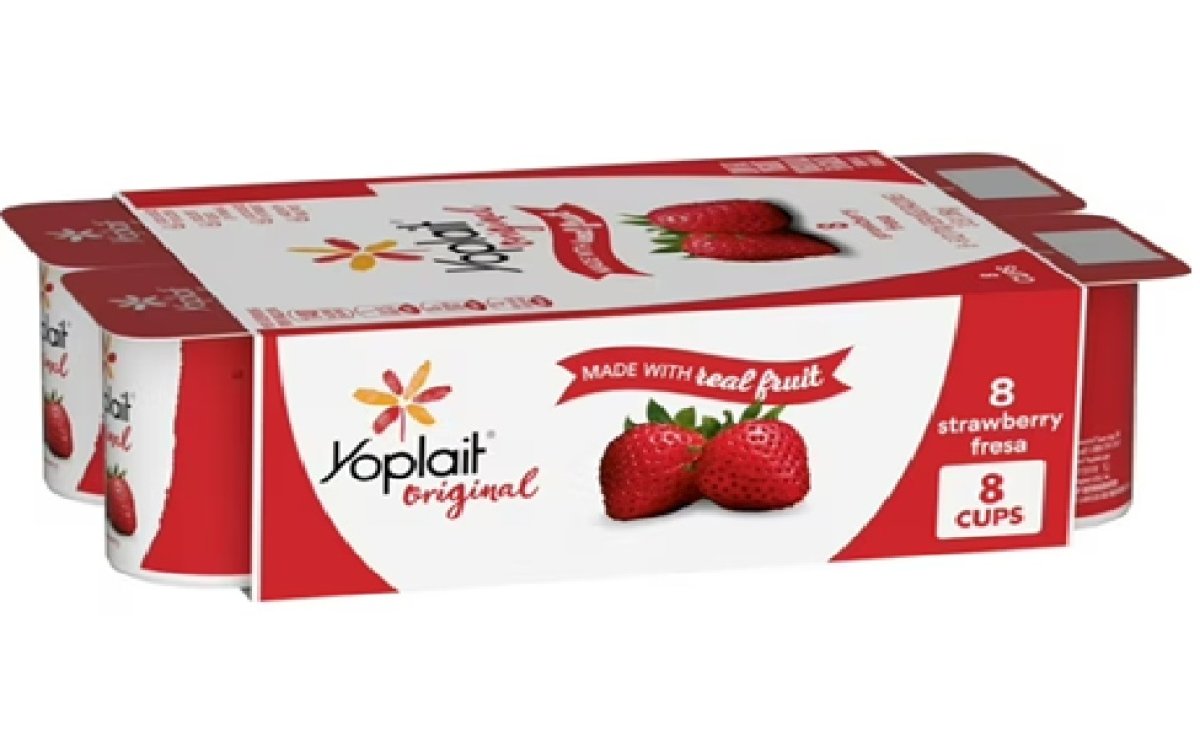 Yoplait Original Low-Fat Strawberry Yogurt, Made with Real Fruit, 8 Cups of Yogurt, 48 oz