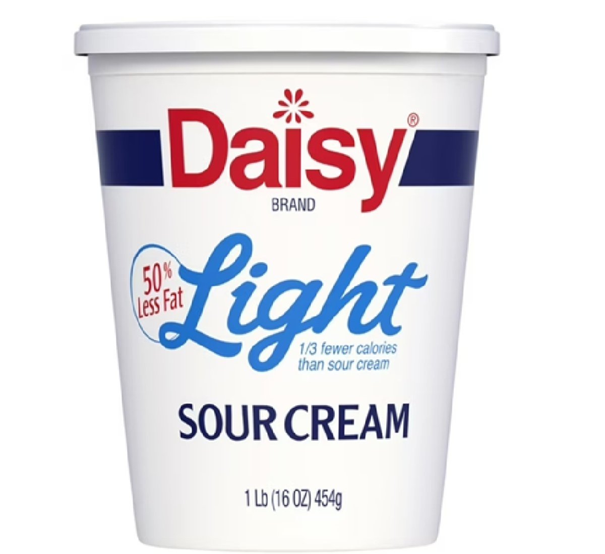 Daisy Pure and Natural Light Sour Cream 50% Less Fat, 16 oz (1 lb) Can (Refrigerated)