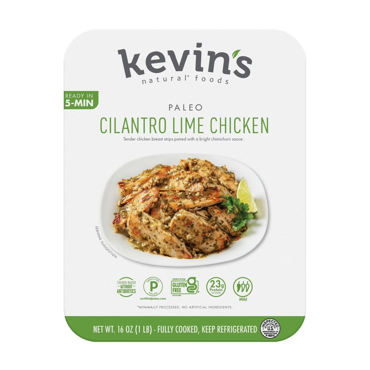 Kevin's Natural Foods Cilantro Lime Chicken, Full Size Refrigerated Main Dish, 16 oz