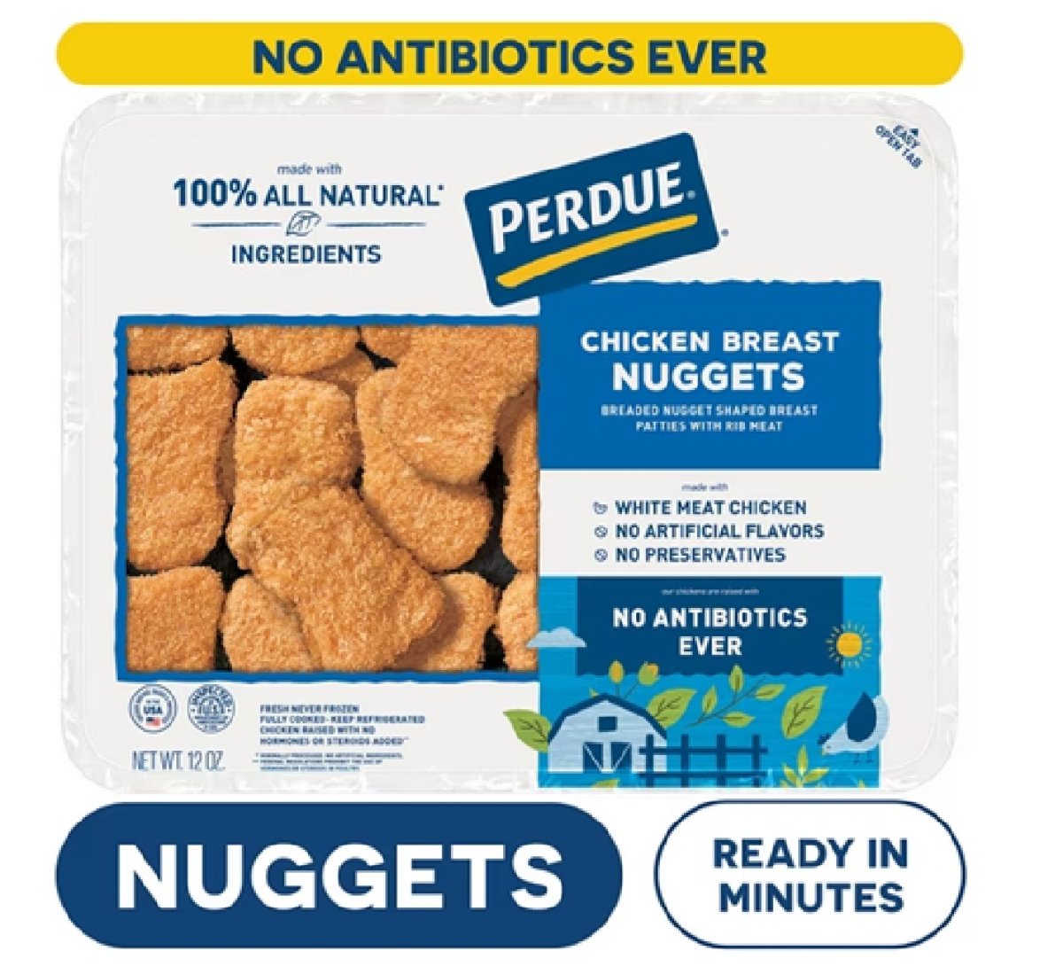 PERDUE Breaded Chicken Breast Nuggets, Refrigerated, 12 oz. Tray