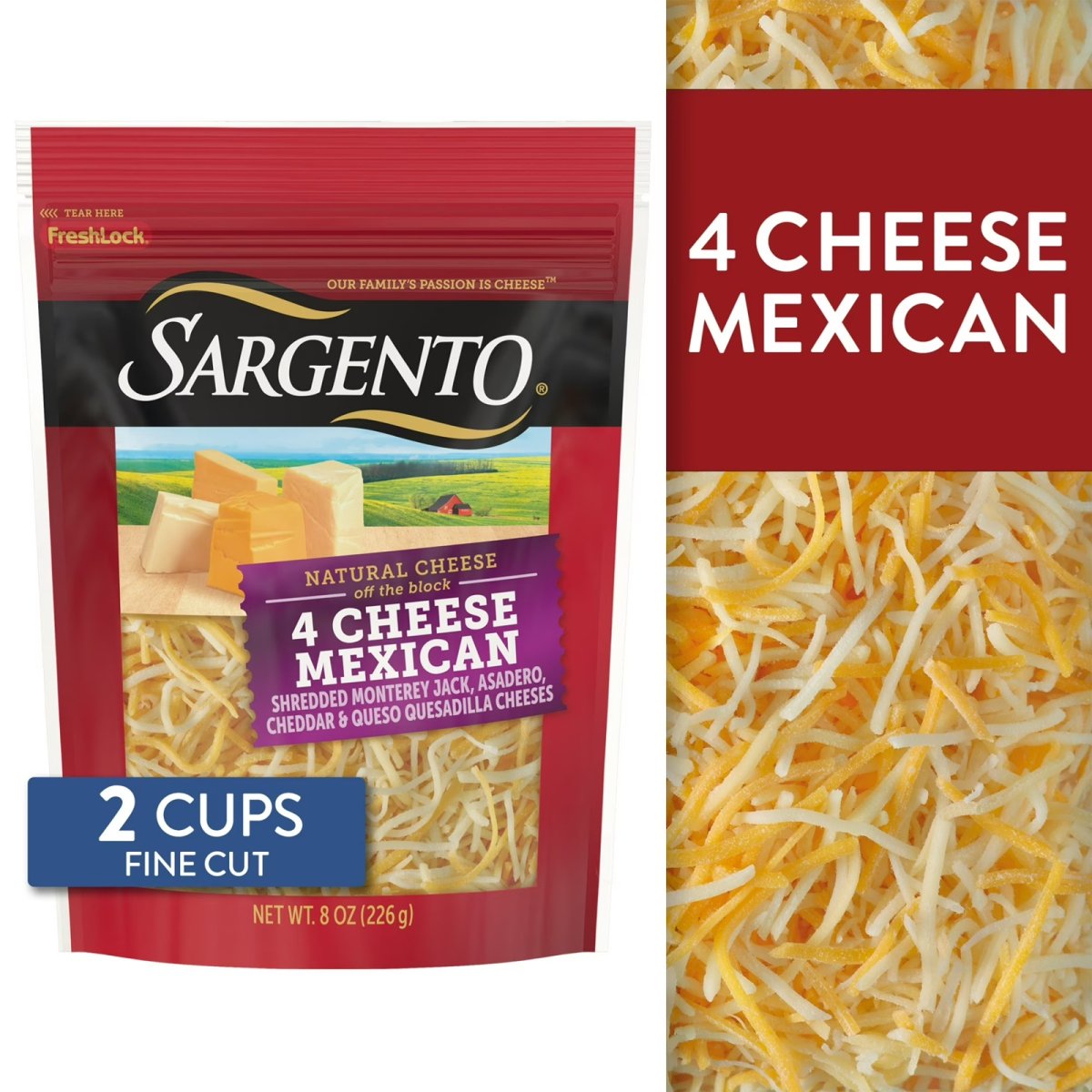 Sargento® Shredded 4 Cheese Mexican Natural Cheese, Fine Cut, 8 oz.