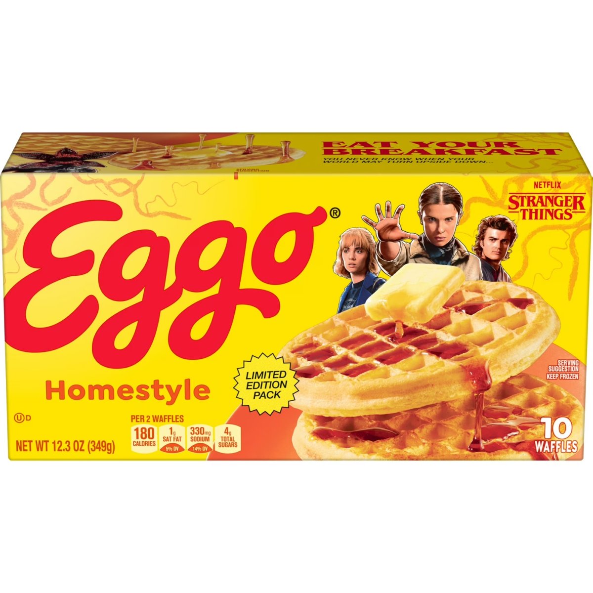 Eggo Homemade Waffles Frozen Breakfast, 12.3 oz, 10 Units, Regular