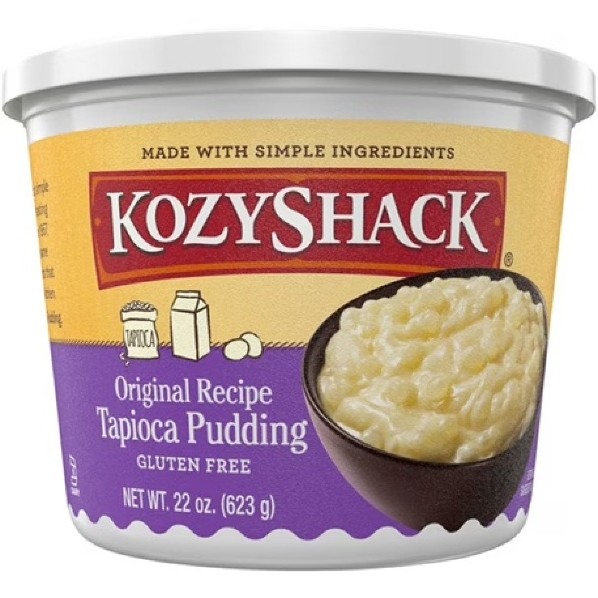 Kozy Shack Tapioca Pudding, Gluten Free Dessert, 22 oz Tub