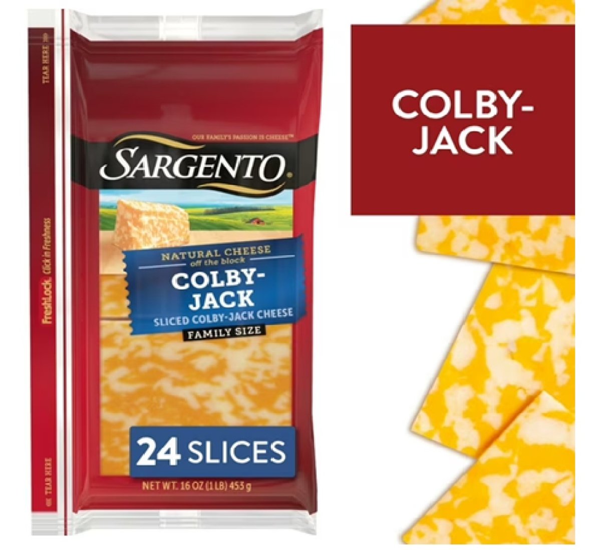 Sargento Colby-Jack Natural Cheese Slices, 24 Slices