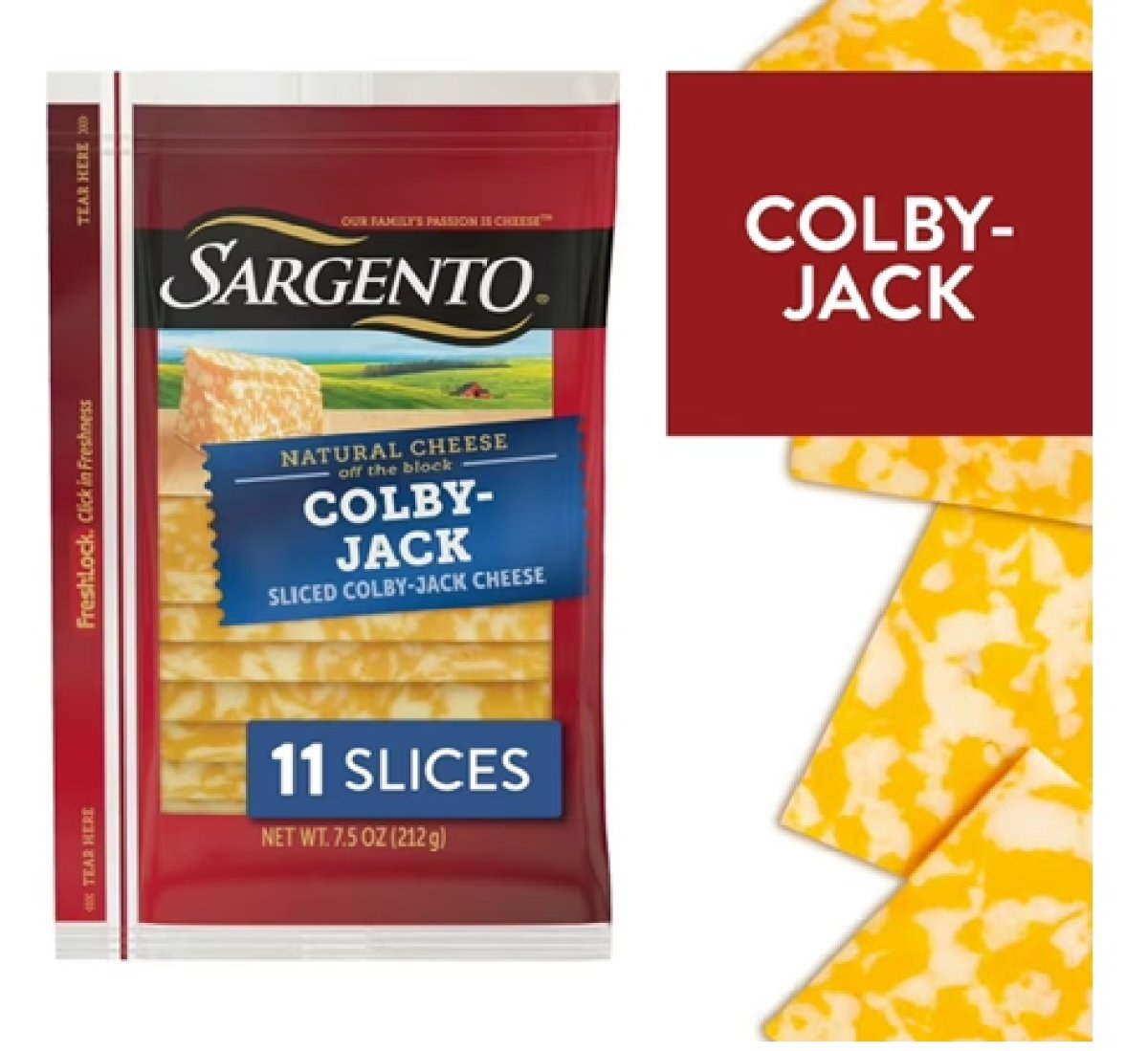 Sargento Colby-Jack Natural Cheese Slices, 11 Slices