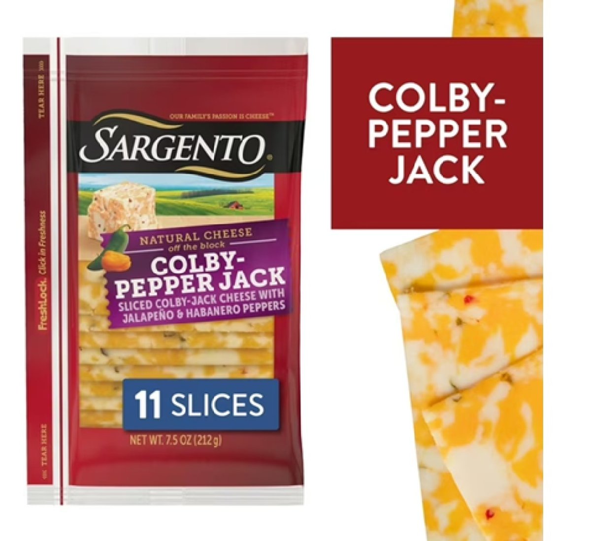Sargento® Colby-Pepper Jack Natural Cheese Slices, 11 Slices