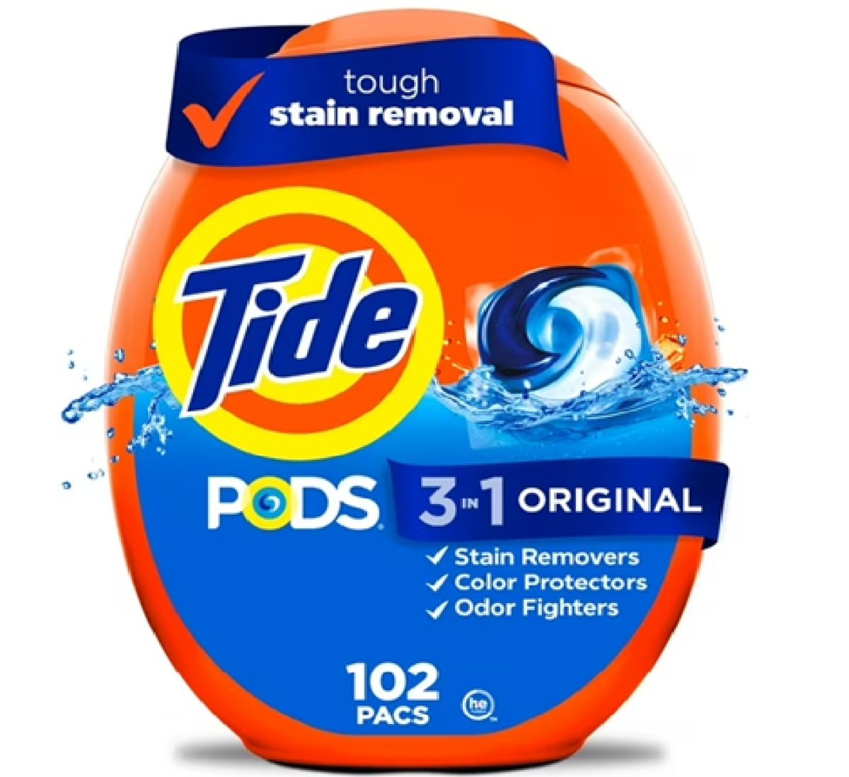 Tide PODS Liquid Laundry Detergent Packets, Original Scent, 102 Count