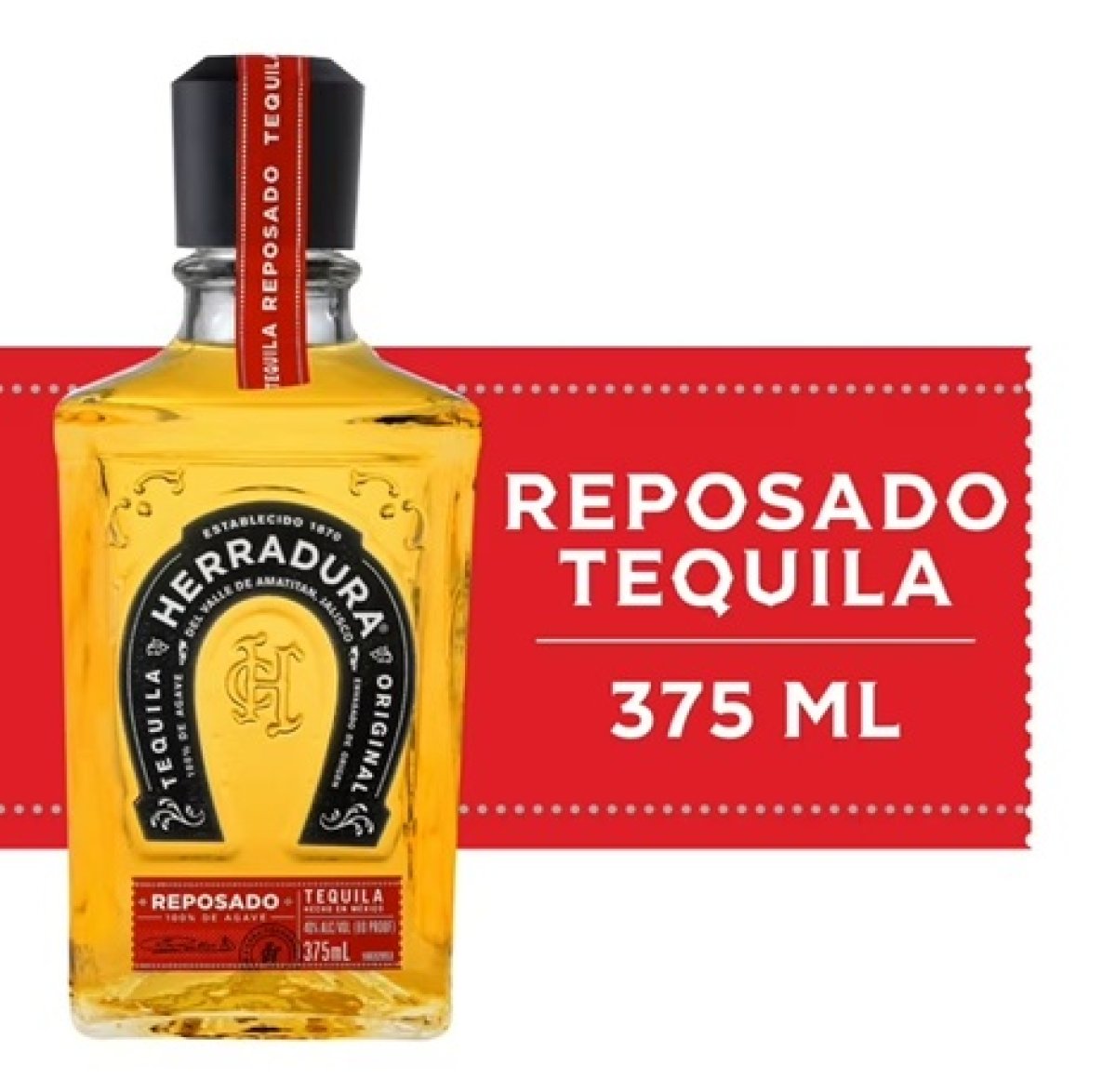Tequila Herradura Reposado, 375 ml Bottle, 80 Degrees