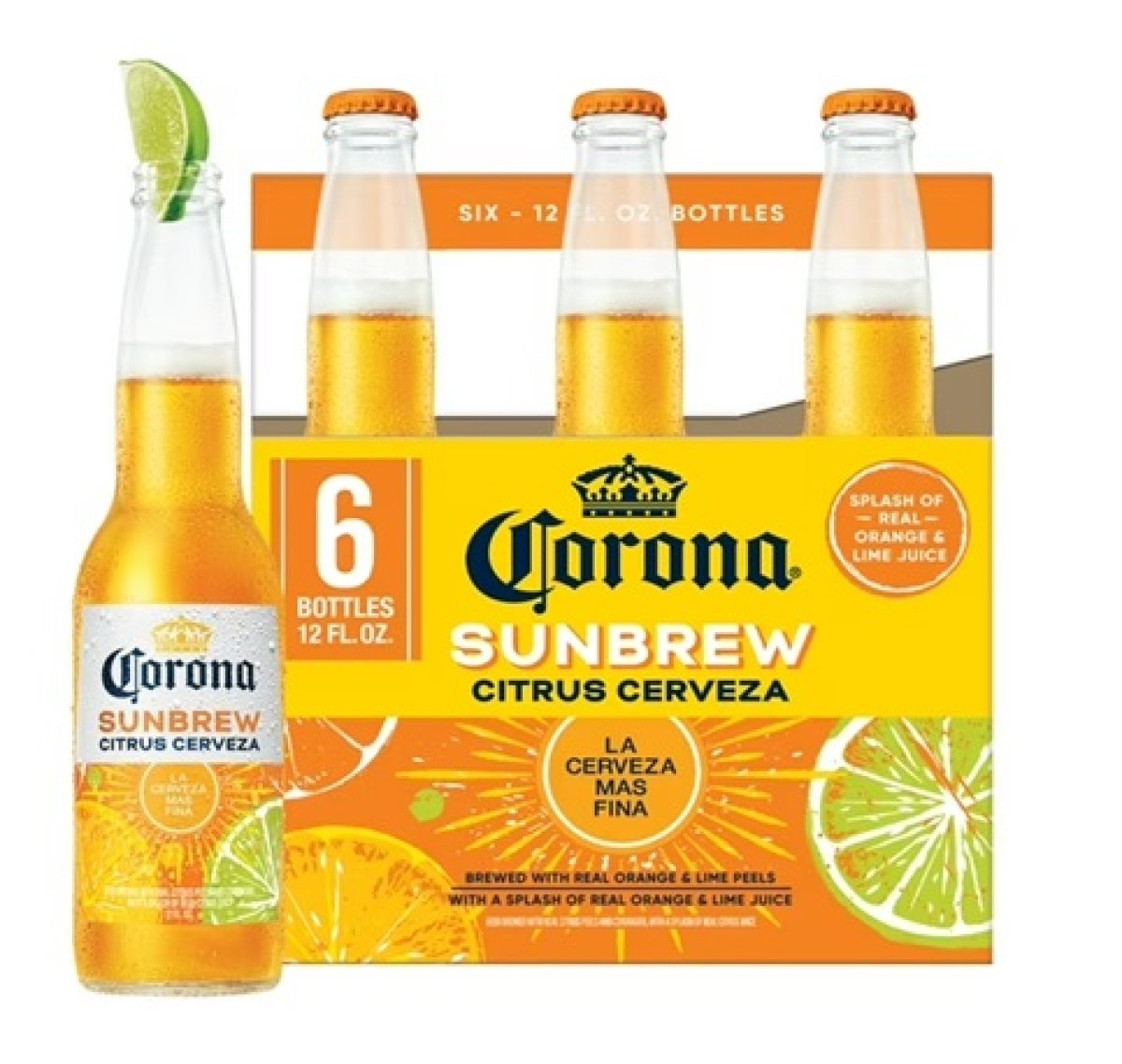 Corona Sunbrew Citrus Beer, Imported Mexican Beer, 6-Pack of 12 fl oz Bottles, 4.5% ABV