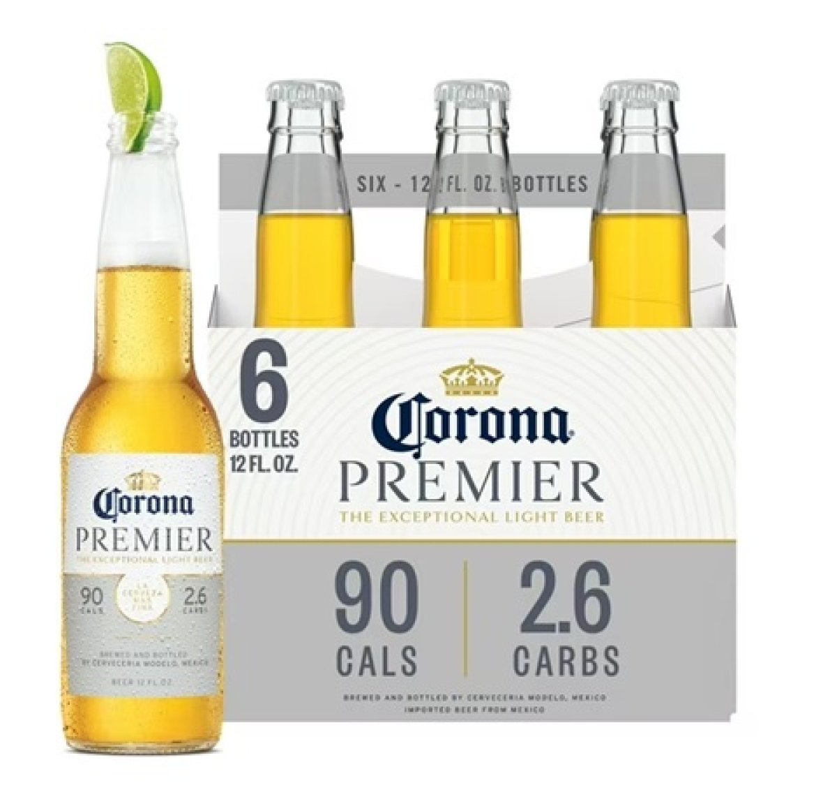 Corona Premier Mexican Light Lager Beer, 6-Pack 12 fl. oz. Bottles, 4.0% ABV