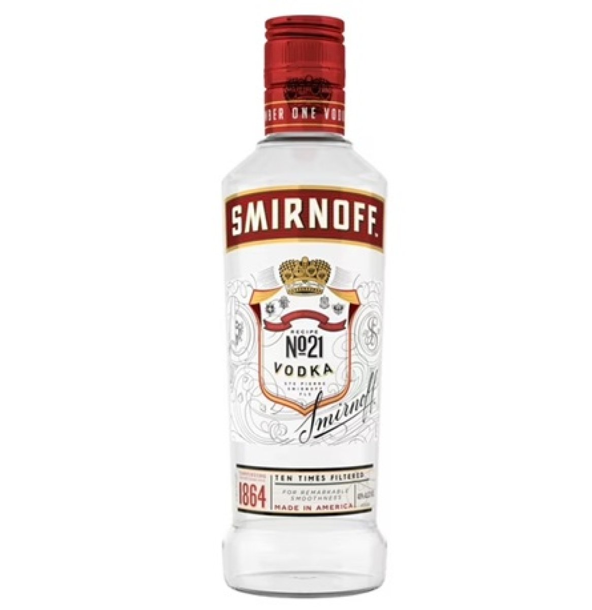 Smirnoff No Vodka. 21 80 Degrees, 375 mL Glass Bottle, 40% Abs