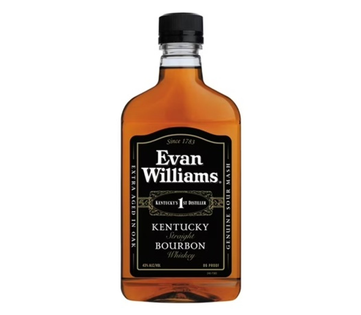 Evan Williams Black Label Bourbon Straight, 375ml Pet Bottle, 43% ABV