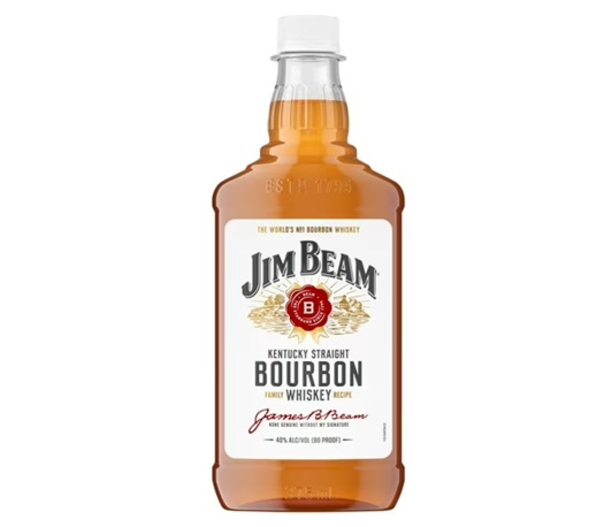Jim Beam Bourbon Straight White Label Ages 4+ Pet Bottle 375ml, 40% ABV