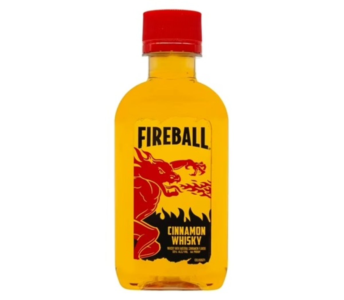 Fireball Cinnamon Whisky, 100ml Plastic Bottle, 33% Alcohol