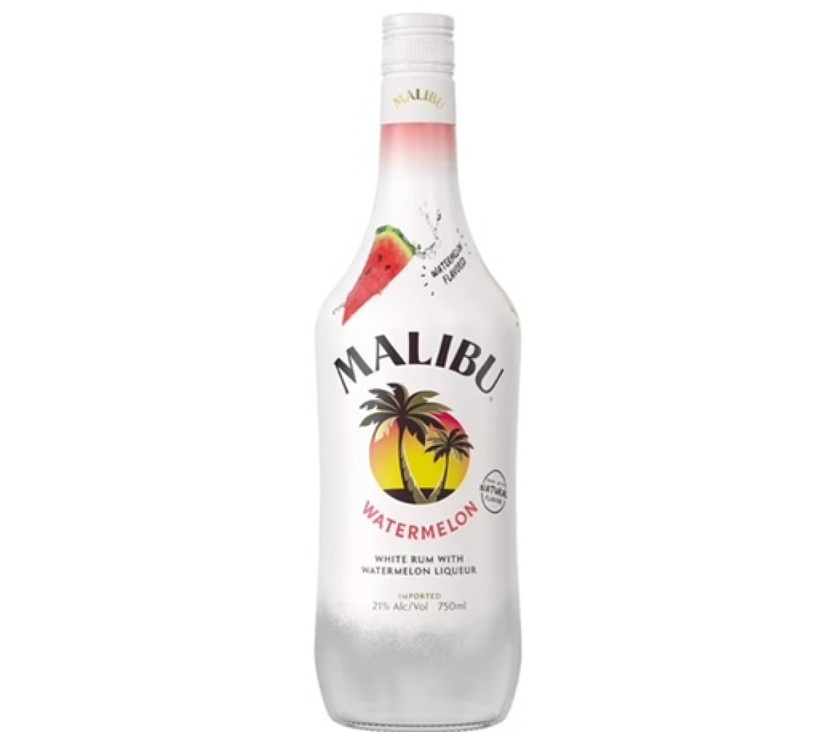 Malibu White Rum with Watermelon Liqueur, 750ml Bottle, 21% Abs