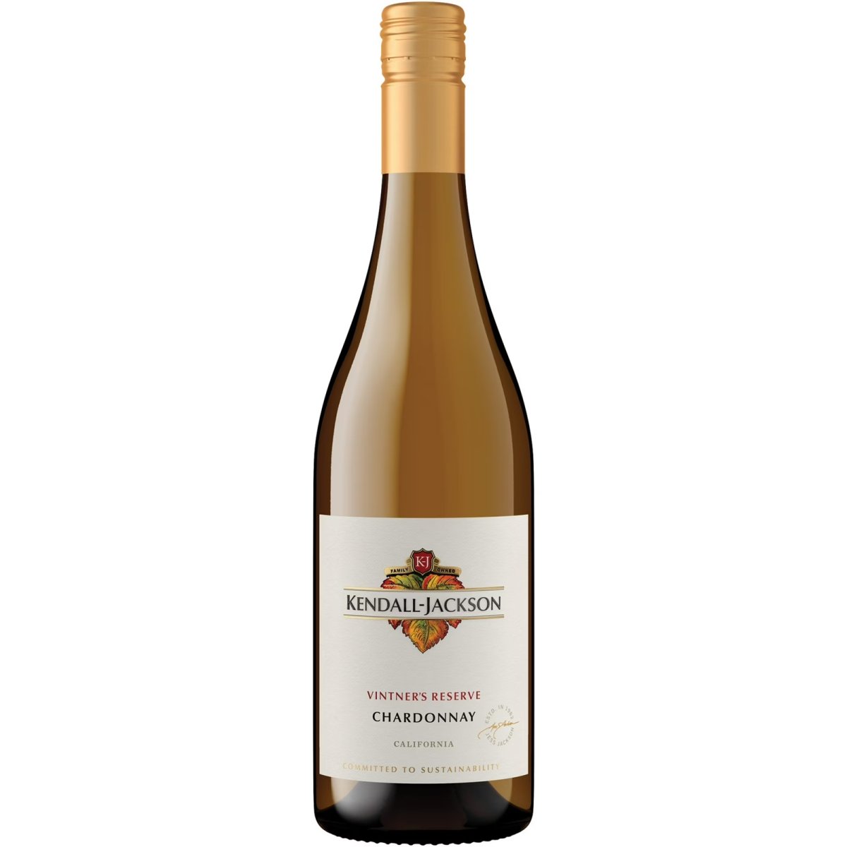 Kendall-Jackson Vintner's Reserve California Chardonnay White Wine, California, 13.5% ABV, 750ml Glass Bottle, Servings of 5 to 150ml