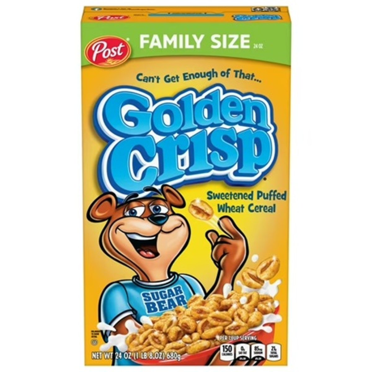 Golden Crisp Crunchy Puffed Wheat Cereal 24 oz Box