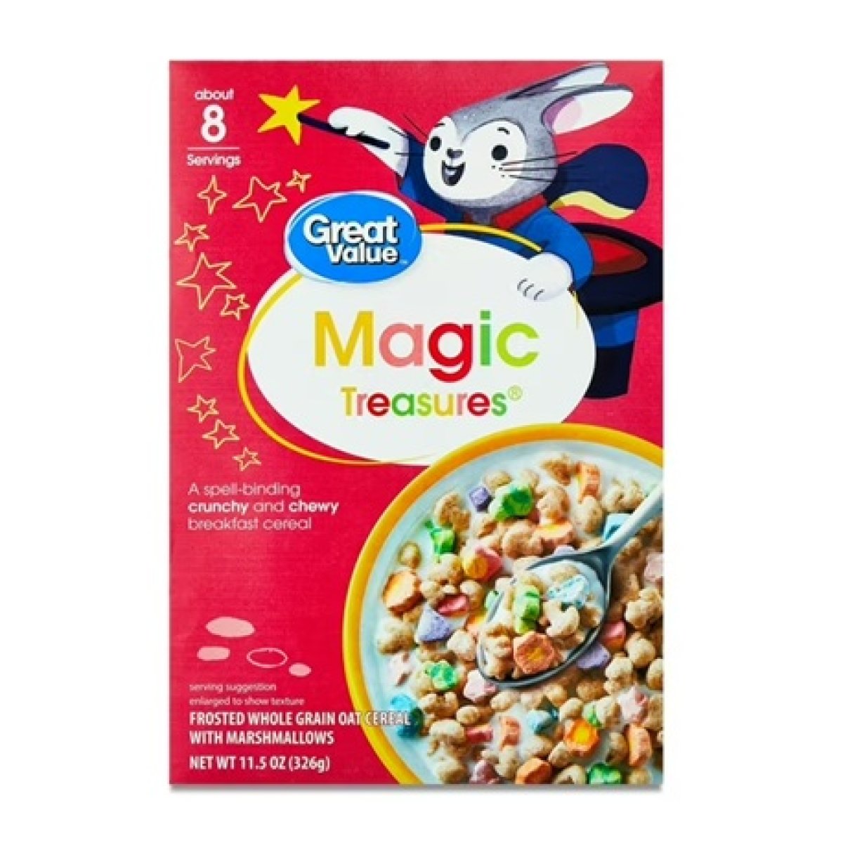 Great Value Magic Treasures Whole Grain Oats with Marshmallow Breakfast Cereal, 11.5 oz