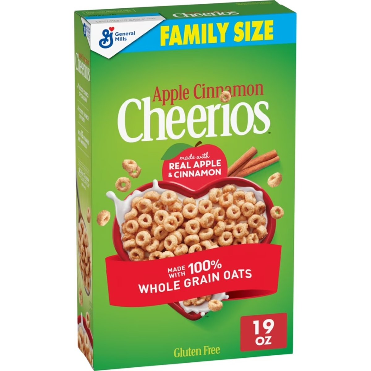 Cinnamon Apple Cheerios, Heart-Healthy Gluten-Free Breakfast Cereal, Family Size, 19 oz