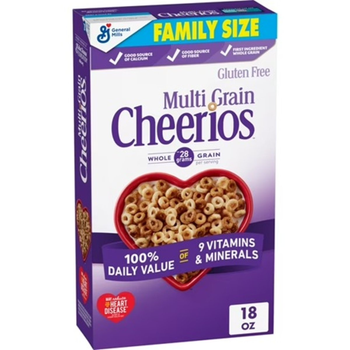 Cheerios Multigrain, Heart-Healthy Breakfast Cereal, Gluten-Free, 9 oz
