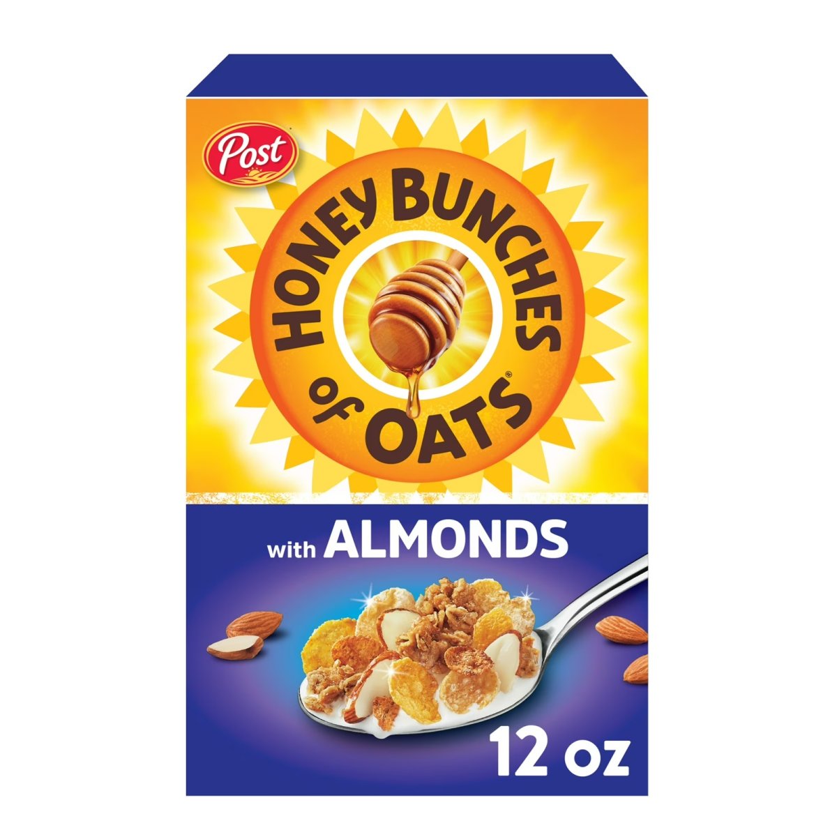 Post Honey Bunches of Oats Breakfast Cereal with Almonds, 12 oz Box