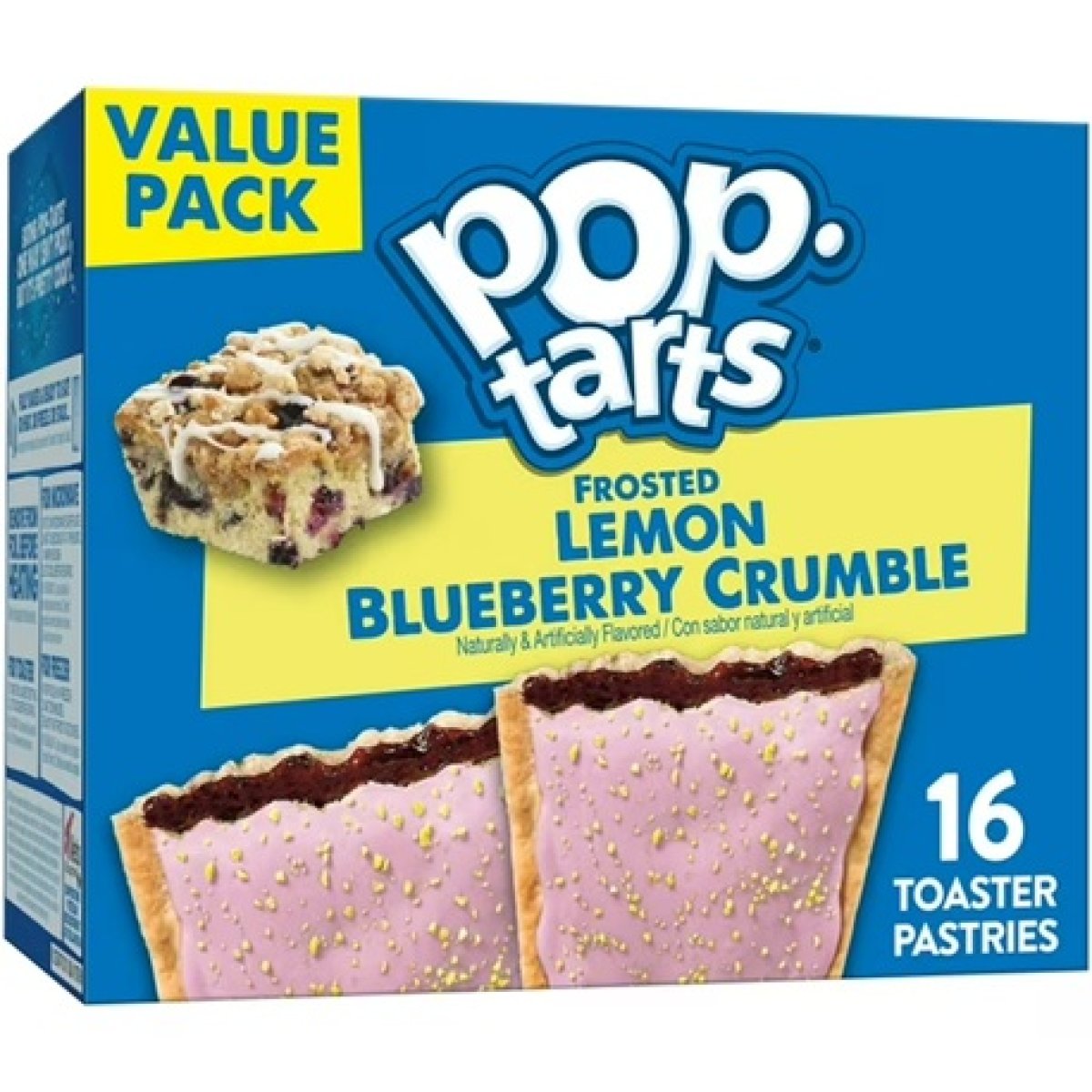 Pop-Tarts Toaster Cakes, Lemon and Blueberry Glazed, Breakfast Food, Shelf Stable, 27 oz (16 Count)