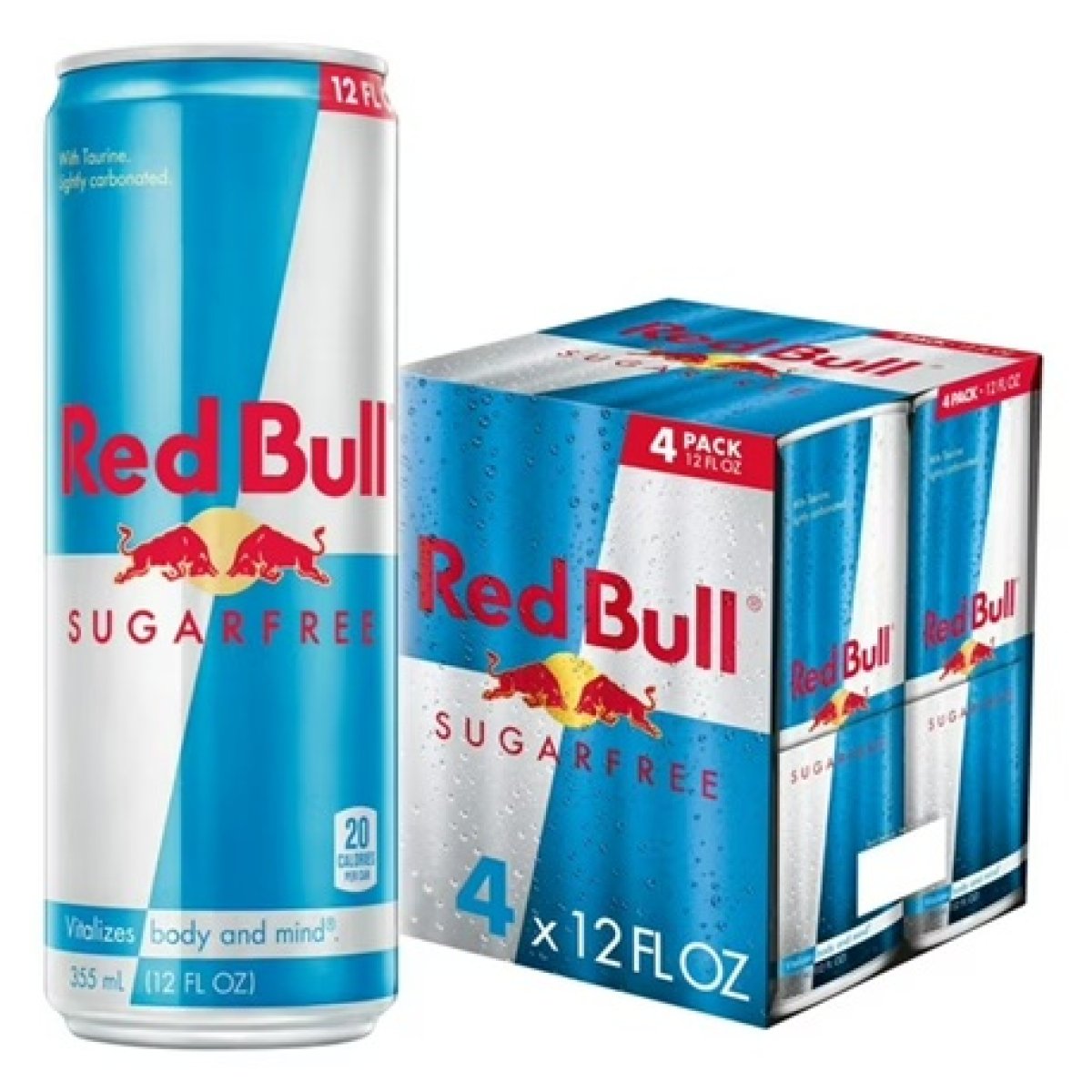 Red Bull Sugarfree Energy Drink, 114 Mg Caffeine, 12 fl oz, Pack of 4 Cans